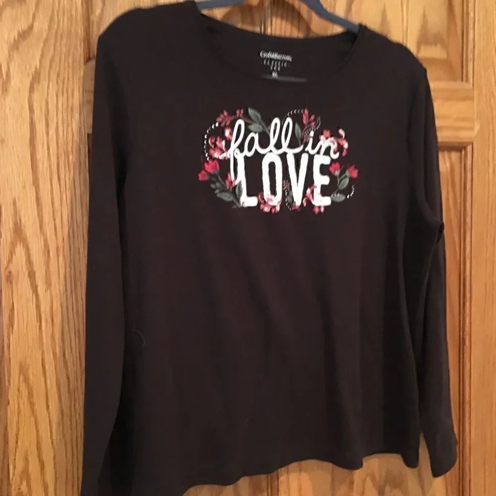 Croft & Barrow brown long sleeve blouse